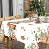 Christmas Gingerbread Man Pine Needle Waterproof Tablecloth Table Decor Winter Kitchen Dining Tablecloth Christmas Decorations