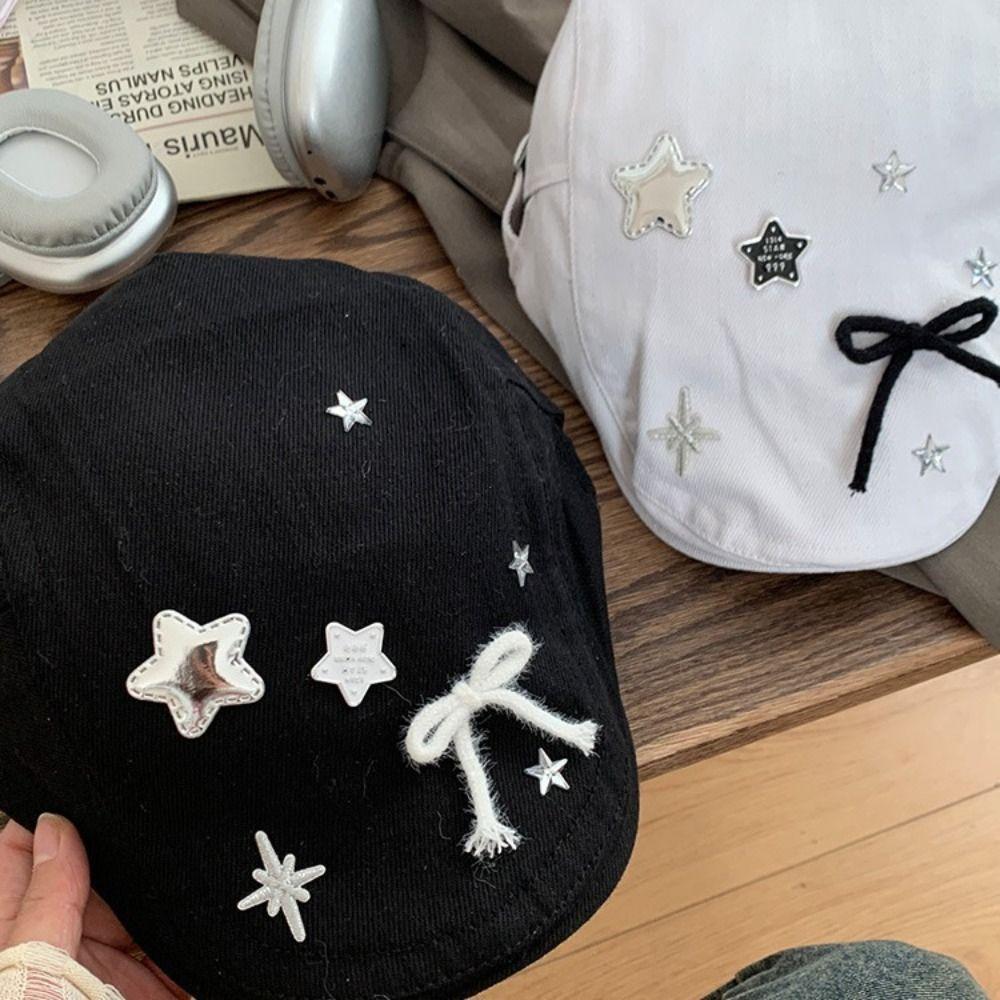 Cotton Retro Star Forward Berets Korean Style Female Artist Hat Japanese Y2k Painter Hat  Girls