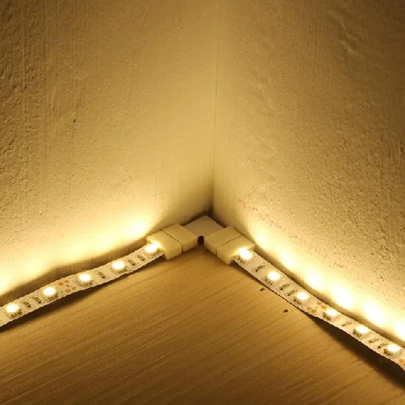 4Pcs L-shape 4Pin RGB 5050 LED Connector LED Strip Light Connectors L-shaped Light Strip Corner Connector