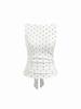 American Polka Dot Bottom Shirt Women's Summer Boat Collar Retro Pleated Waist Skinny Vest Sexy Spice Sleeveless Top