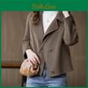 Womens Doublefaced Wool Petite Autumn Coat Trendy 2025 Short Outerwear