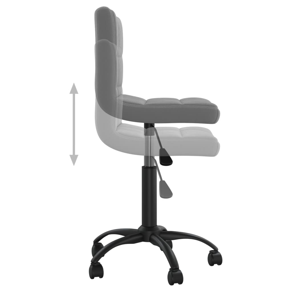 Vidaxl Swivel Office Chair, Dark Grey, Upholstered In Velvet