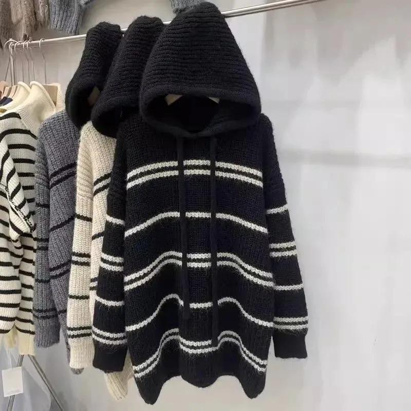 Pullover für Damen Winter Baumwolle Verdickt Warmer Strick Dehnbar Langarm Oversize Jumper Pullover Tops