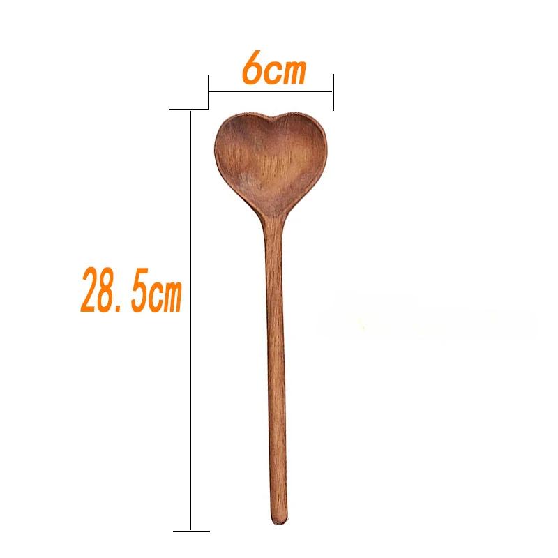 

Японская посуда Деревянная ложка Любящее сердце Кухонная десертная кофейная ложка для перемешивания Приготовление пищи Инструменты