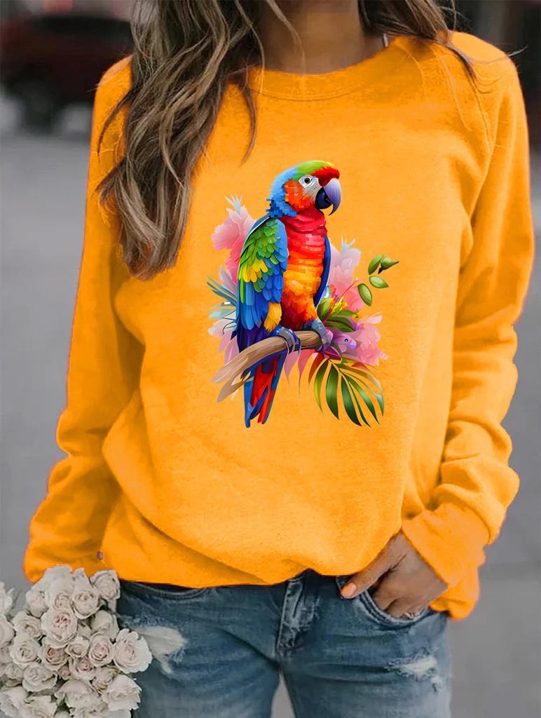 Winter Round Neck Fashion Sweatshirt with Long Sleeves, Featuring a Variety of Popular Patterns for Women