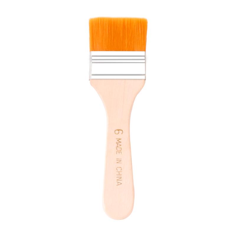 Children's Wooden Handle Nylon Bristle Brush No.1-12 for Oil Painting & BBQ
