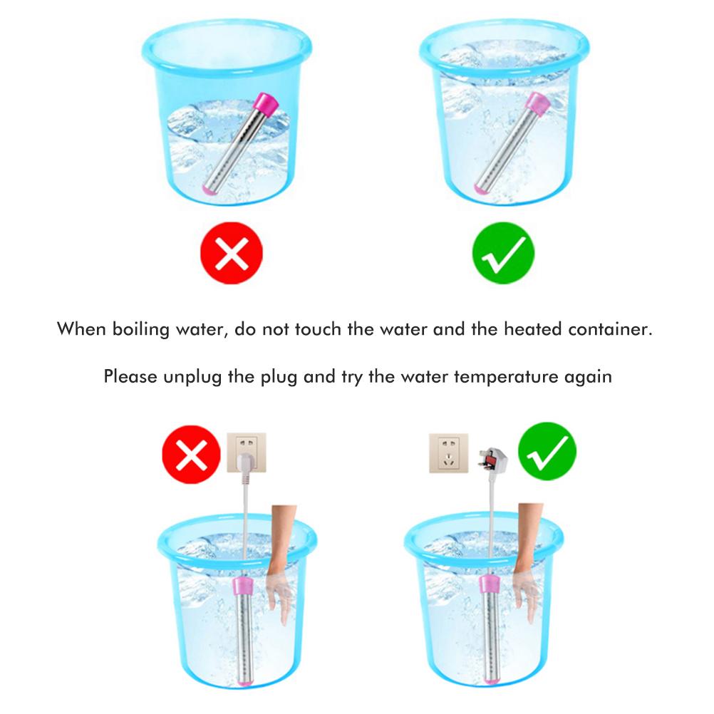 Electric Immersion Heater Bucket Water Heater Household High Power Submersible Pool Bathtub Heater