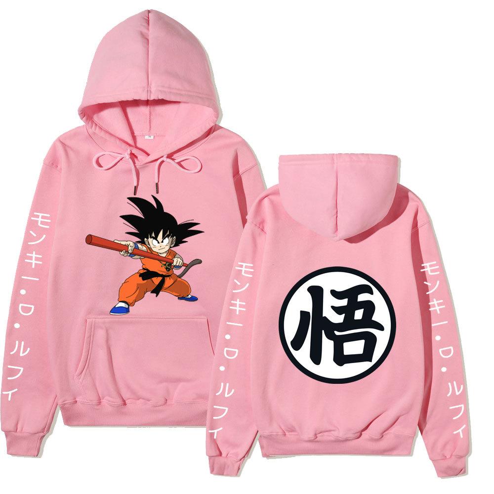 Dragon Ball Son Goku Anime Pattern Hoodie for Men Women Autumn Winter Loose Casual Long Sleeve Hooded Pullover Street Fashion Sweatshirt
