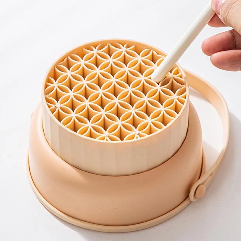Makeup Brush Cleaning Bowl Beauty Egg Cleaning Tool Storage Set Brush Powder Puff Dry Cleaning Silicone Drying Shelf