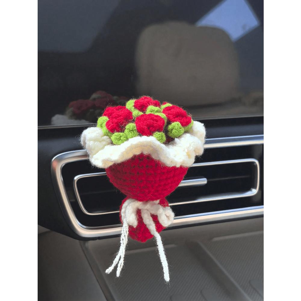 1pc Car Air Outlet Decoration Yarn Hand-Held Flower Car Air Conditioning Decoration