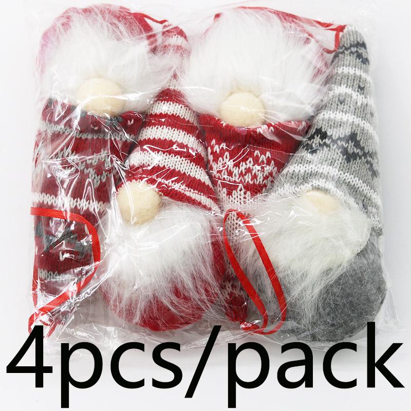(4 Pieces/bag) 15.5cm Christmas Faceless Person Set Pendant Christmas New Year Decoration Doll Cute Creative DIY