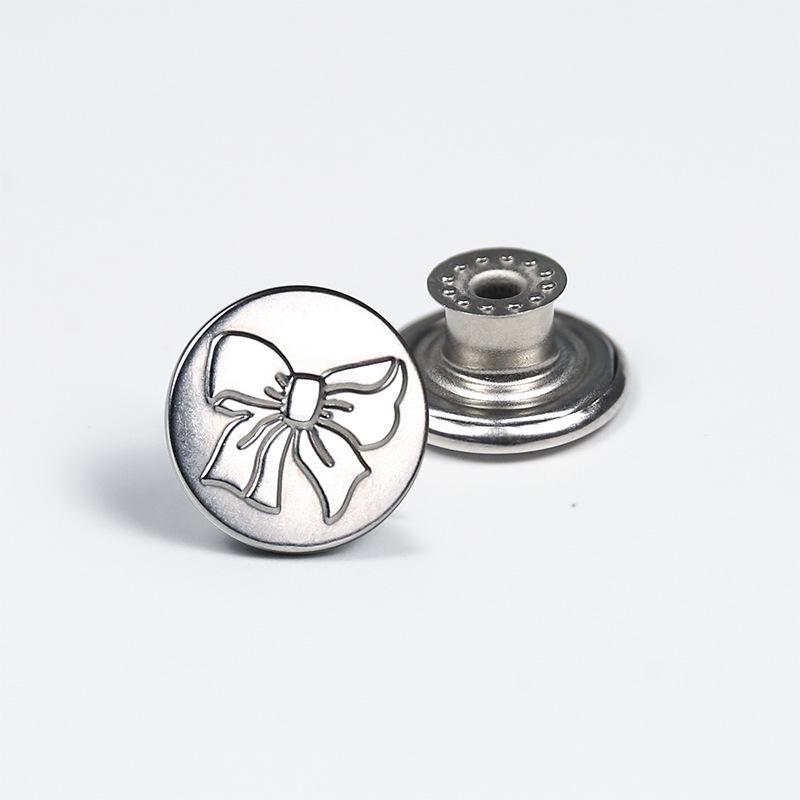 Antique Bronze Smooth Metal Tack Button for Jeans, Jackets & Dungarees with Engraving