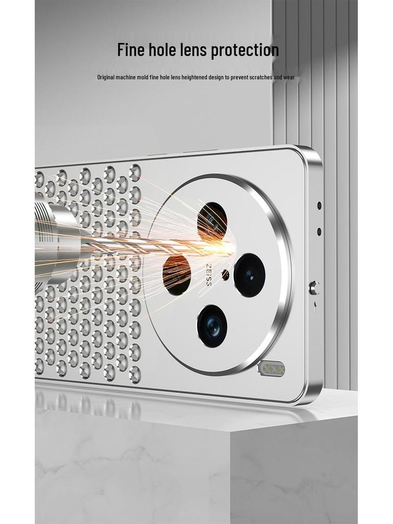 Vivo X100 Pro Aromatherapy Aluminum Alloy Phone Case with Metal Snap Button and Heat Dissipation