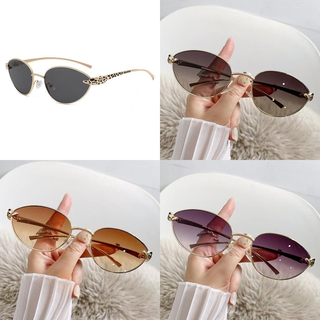 Retro Oval Metal Frame Sunglasses With Uv400 Protection For Fashion And Outdoors