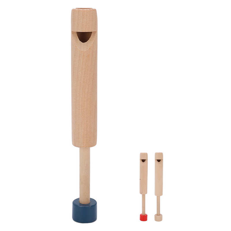 Wood Slide Whistle Water Based Paint Wooden Push Pull Flute for Vocal Training
