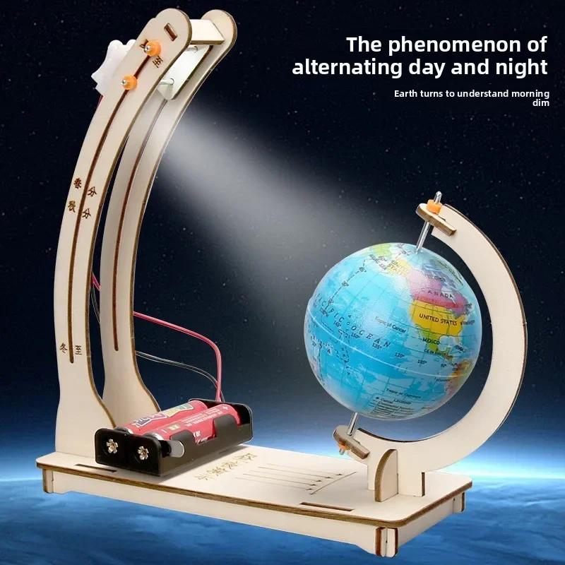 Non-Toxic Kids Science Toys Day Night Alternation Globe Funny Teaching Aids Educational Toys Diy Technological Physics Learning Kit Toys