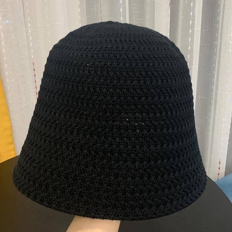 Wind Dome Solid Color Knitted Bucket Hat Autumn and Winter New Bucket Hat Women's Sunscreen Face Cover Basin Hat