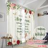 2pcs 2D Flat Printing Curtains Encounters Loved Ones Make Life Worth Fabric Without Electricity Festive Holiday for All Season