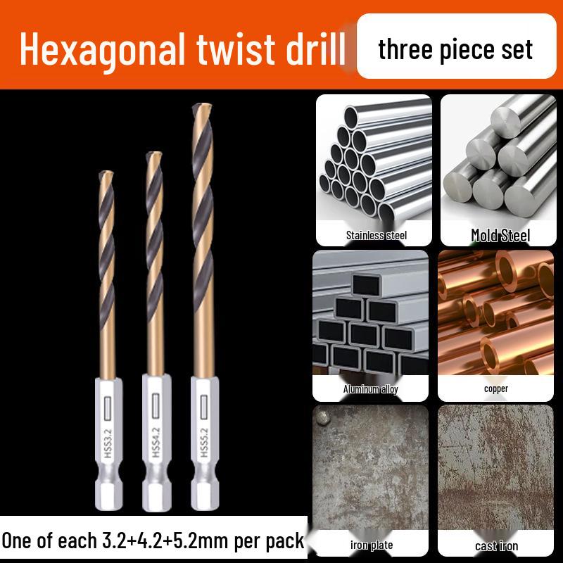 High Hardness Alloy Cobalt Hex Shank Twist Drill Set for Stainless Steel