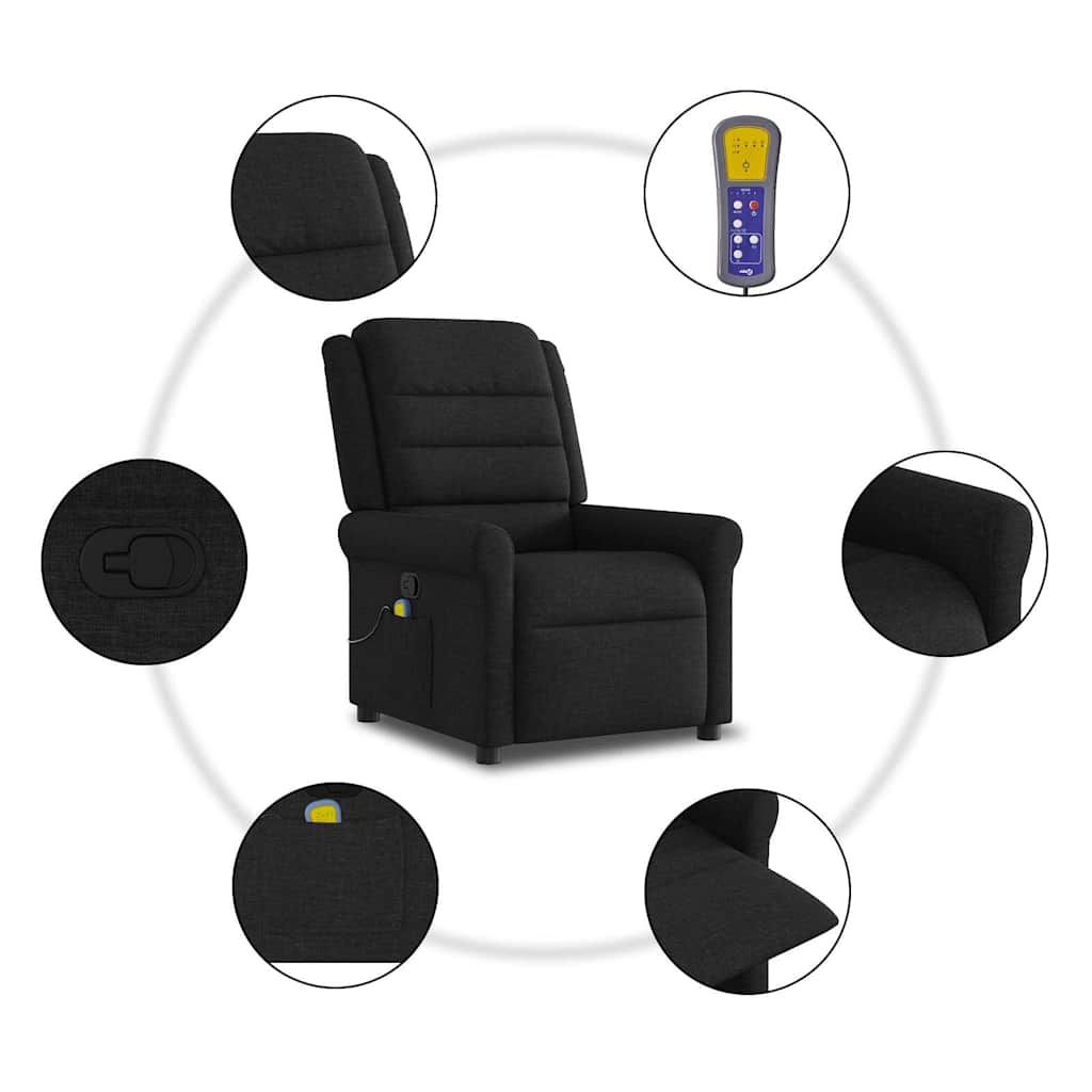Massage Chair Black Fabric