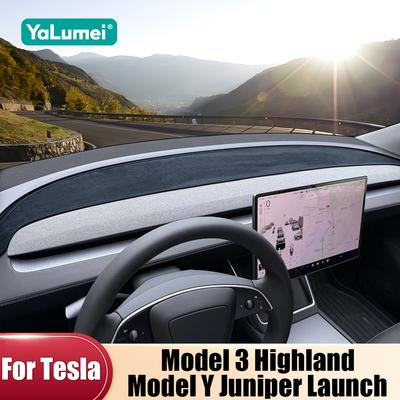 For Tesla Model 3 Highland Model Y Juniper 2024 2025 2026 EV Car Dashboard Sun Shade Cover Mat Trument Desk Non-slip Pads