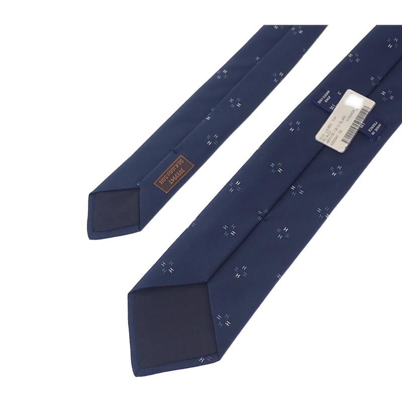 HERMES  H339394T-02  Tie Navy Silk Mens