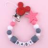 Newest Custom Personalized Name Pacifier Clips Handmade Beech Chains Silicone Beads Holder Soother Baby Teething Toys Chew  Gift