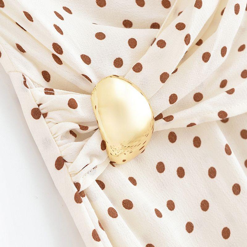 Kaslead New Women clothes Western Style Fashion Simple Polka Dot Hanging Neck Jumpsuit 2298166