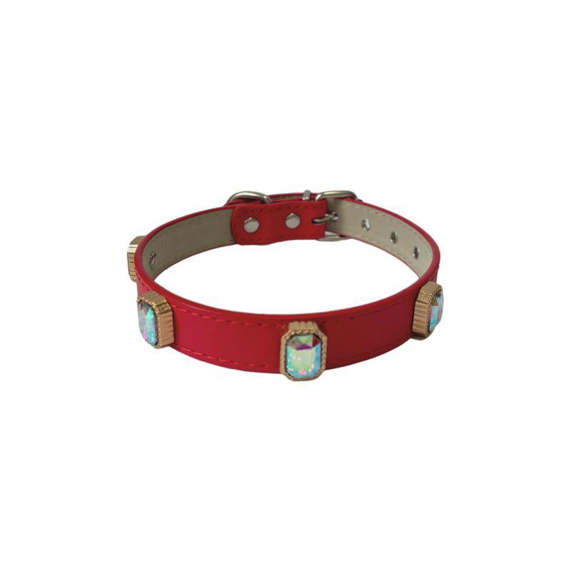 Rhinestone Pet Collar Set: High-End Leather Collar & Leash for Large Dogs