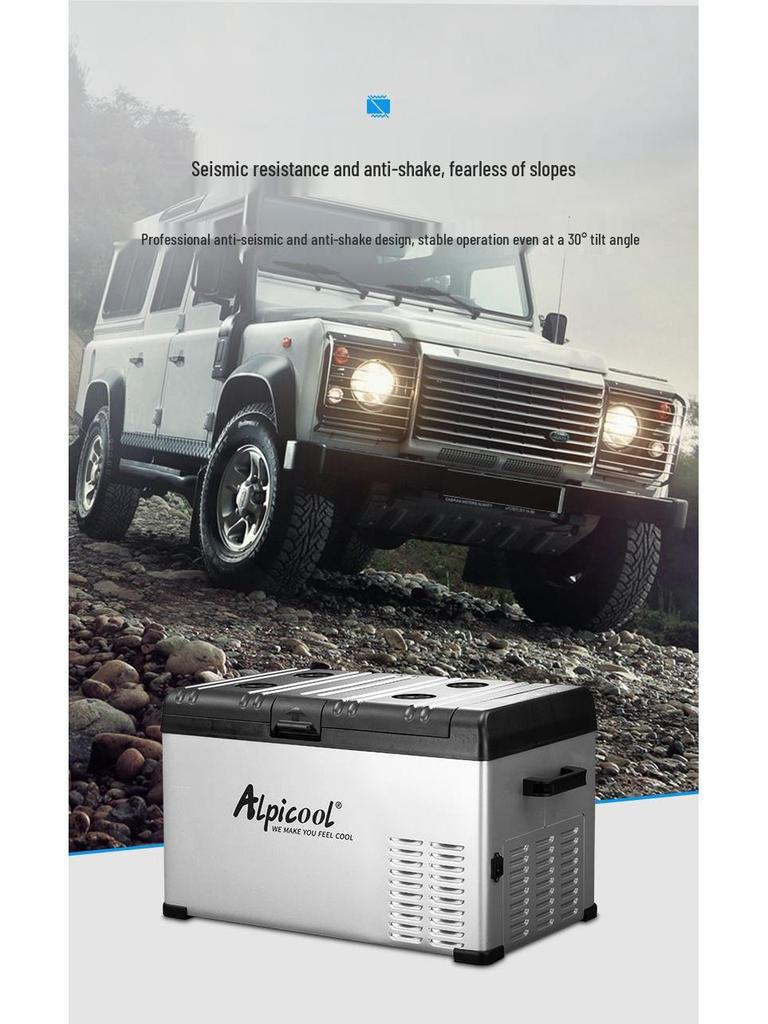 Ice Tiger Dual-Use Car & Home Compressor Fridge, 12V/24V, Portable Truck Sleeper Freezer.