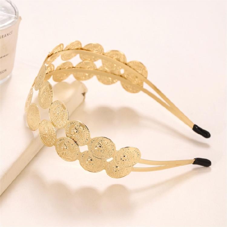 Złota opaska na włosy do tańca brzucha z metalowymi ozdobami dla kobiet na występy sceniczne, tematyczne imprezy, festiwale, dekoracje
