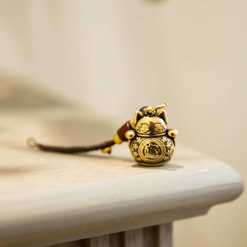 Personalized Chinese Style Fortune Cat Keychain Pendant Ornament