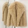 Winter Faux Fur Imitation Tan Lammfell Kurzer Mantel