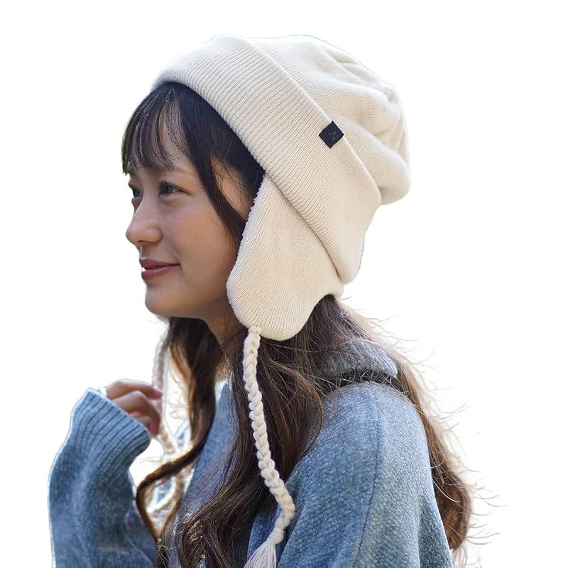 

[Nakota] ear cover flight knit watch with ears knit cap knit hat hat men s ladies large size deep warm Heat retention Cold protection winter outdoor