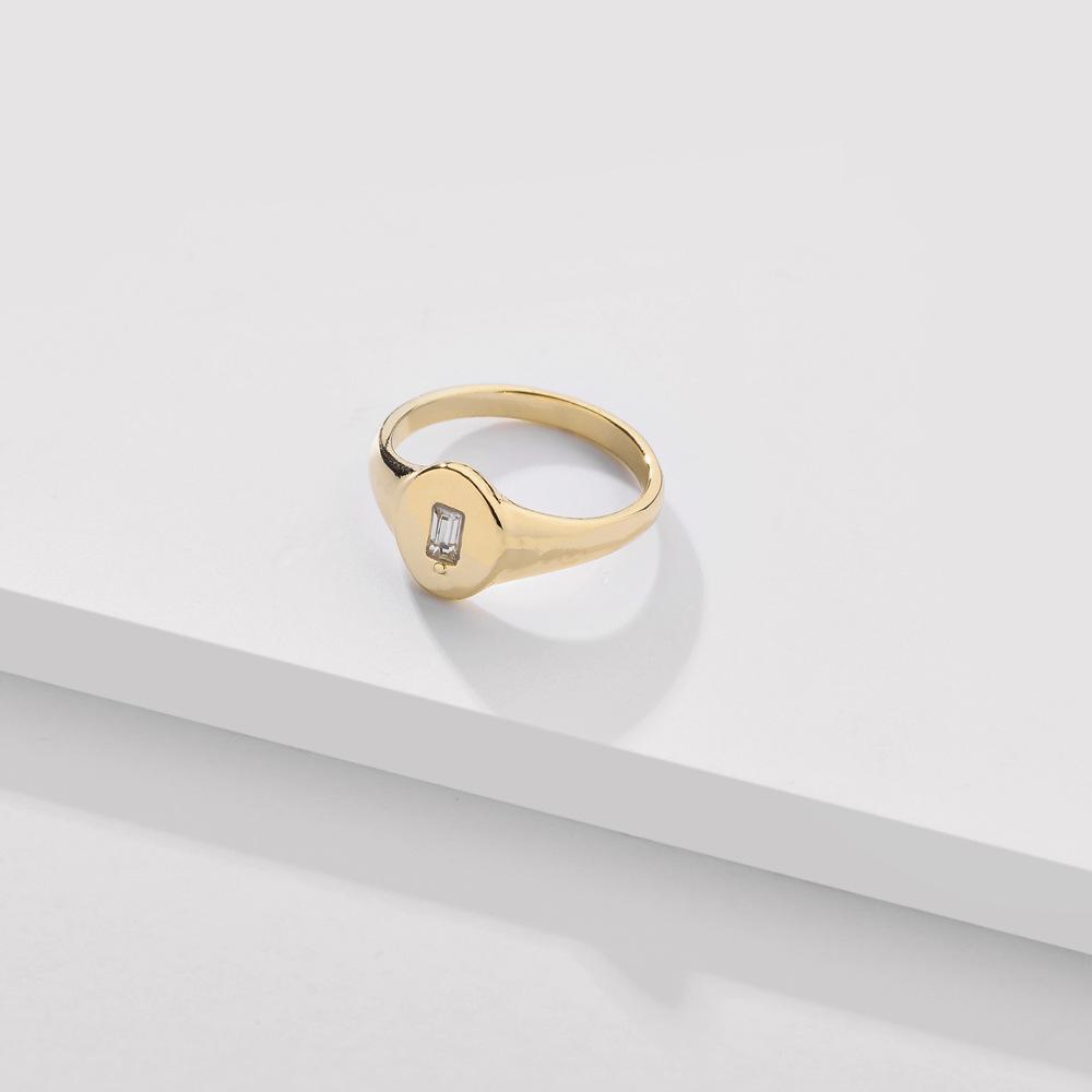 

New Trendy Geometric Colorful Crystal Rings For Women Simple Gold Color Round Couple Rings Friendship Female Zircon 2021 US 7