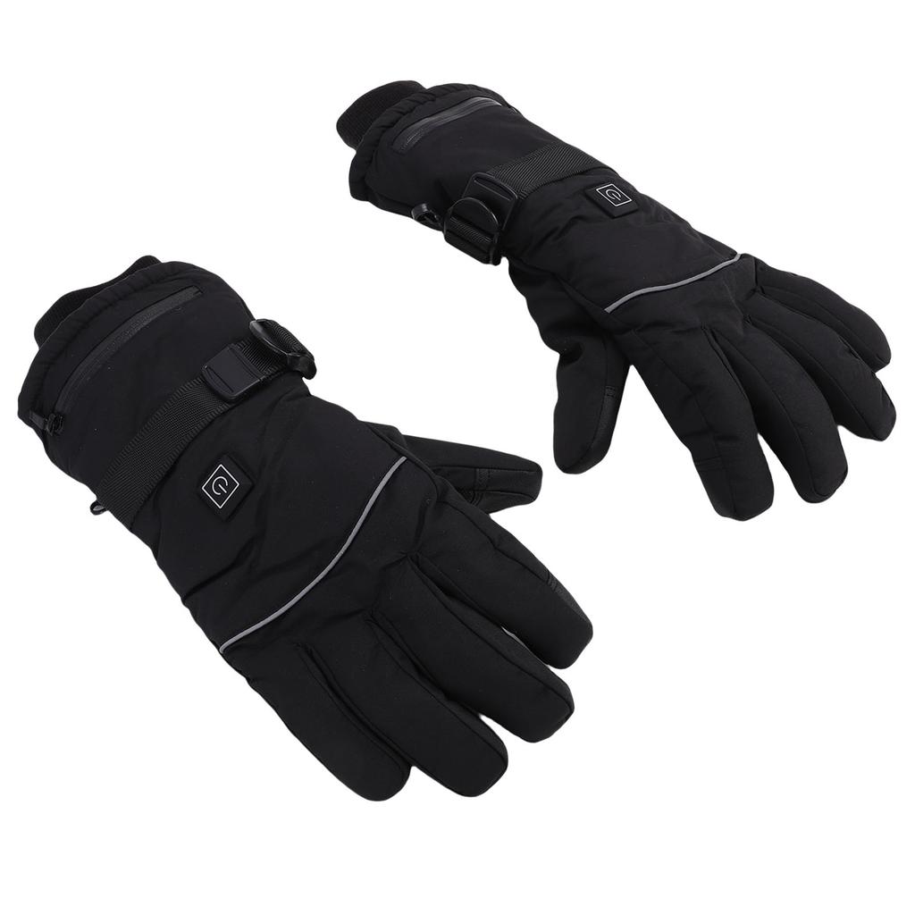 Heated Gloves for Men Women PU Nylon 3 Settings Rechargeable Touchscreen Hand Warmer Electric Heating Gloves with 2