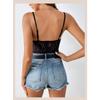 Summer Women's Jumpsuit Personality Street Tight Type Black Mesh See-through Sexy Halter Jumpsuit