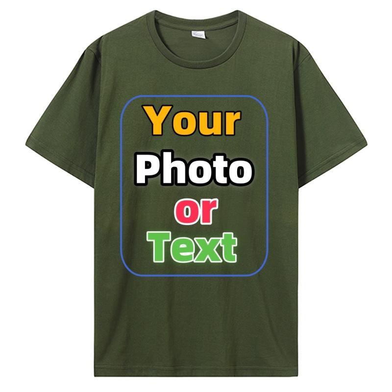 Custom T Shirt Customized T-shirt Personalized Tee Shirt Diy Print Your Photo Brand Logo Text Menunisex Cotton Tshirt Gift
