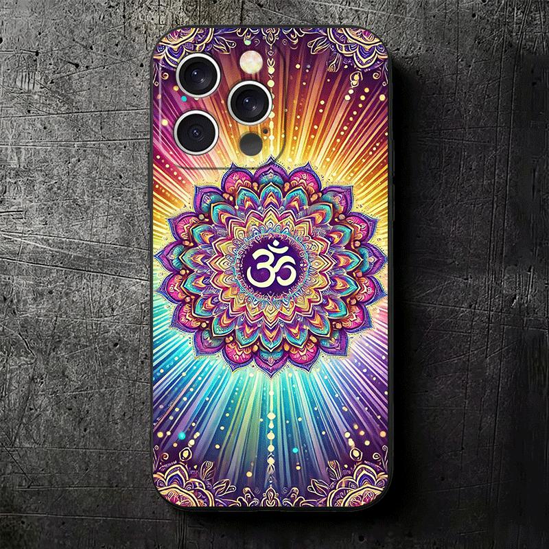 Mandala Chakra Insist Yoga Soft Phone Case for iPhone 16 16E 17 Air 15 Pro Max 14 Plus 13 Mini 11 12 7 Black Cover Back Shell