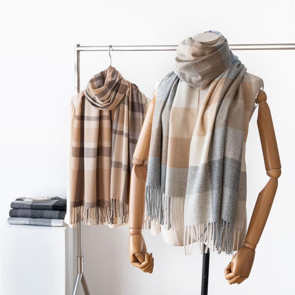 Scarf and Shawl High End Versatile and Thickened Autumn and Winter New Plaid Warm Scarf for Men and Women Comfortable and Soft