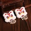 Embroidery Children Red Hairpin Tassel Ancient Style Hairpin Chinese New Year Headwear  Girls