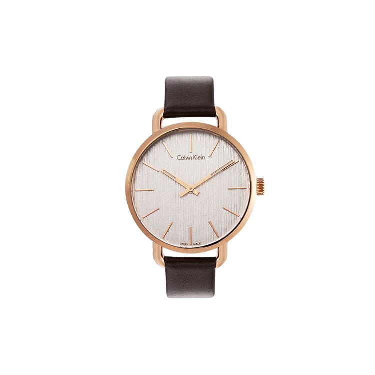 

Calvin Klein CK Quartz Series Transcend Series Watch Quartz Movement Genuine Leather Strap 36Mm Silver Dial Women watches K7B236G6 K7B236G7-5