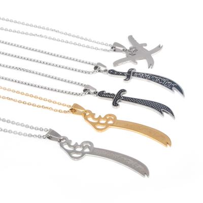 Collana Pendente Spada Sacra Musulmana Dodicesimale Retro Creativo Logo Spot Vuoto Leader Gioielli Accessori per Zaino Uomo Donna
