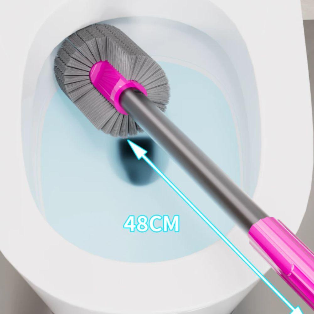 Hemispherical Brush Head Toilet Brush Groove Design Wall Mount Brush Apartment Living