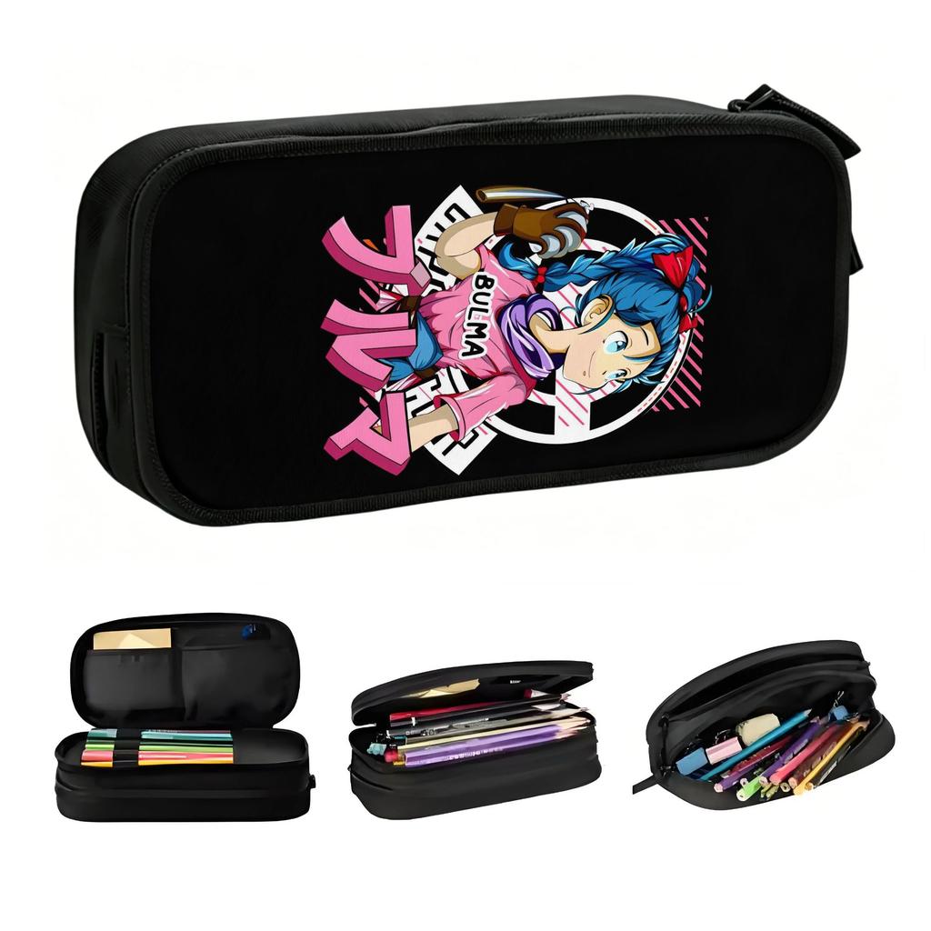 Cute Bulma Cartoon D-Dragon B-Ball Pencil Cases for Girls Boys Large Capacity Pen Bag Box Stationery