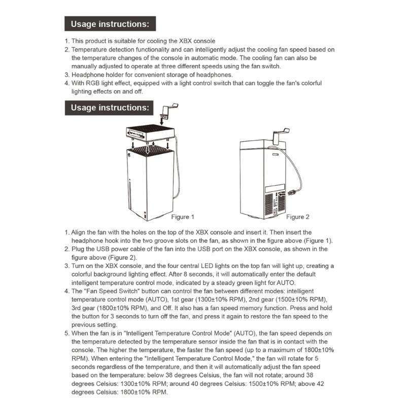 Cooling Fan with B Light 3 Speed Adjustable 1300/1500/1800RPM Cooling Fan Low Noise