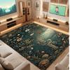 Mushroom Forest Theme Crystal Velvet Floor Rug Personalized Custom Name Text Warm Carpet Home Decoration
