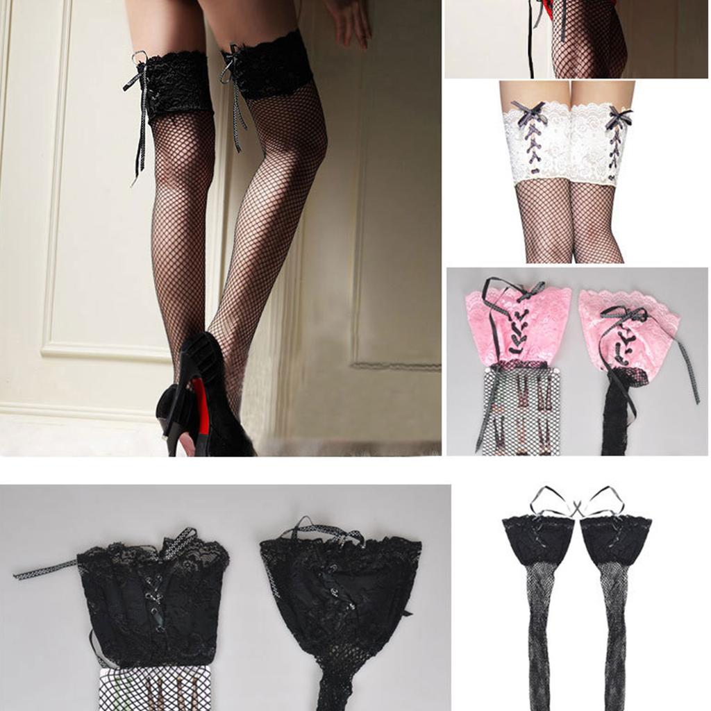 Fishnet Thigh High Stockings Tights for Women Florals Lace Thigh High Stockings Over the Knee Socks Hosiery Streetwear