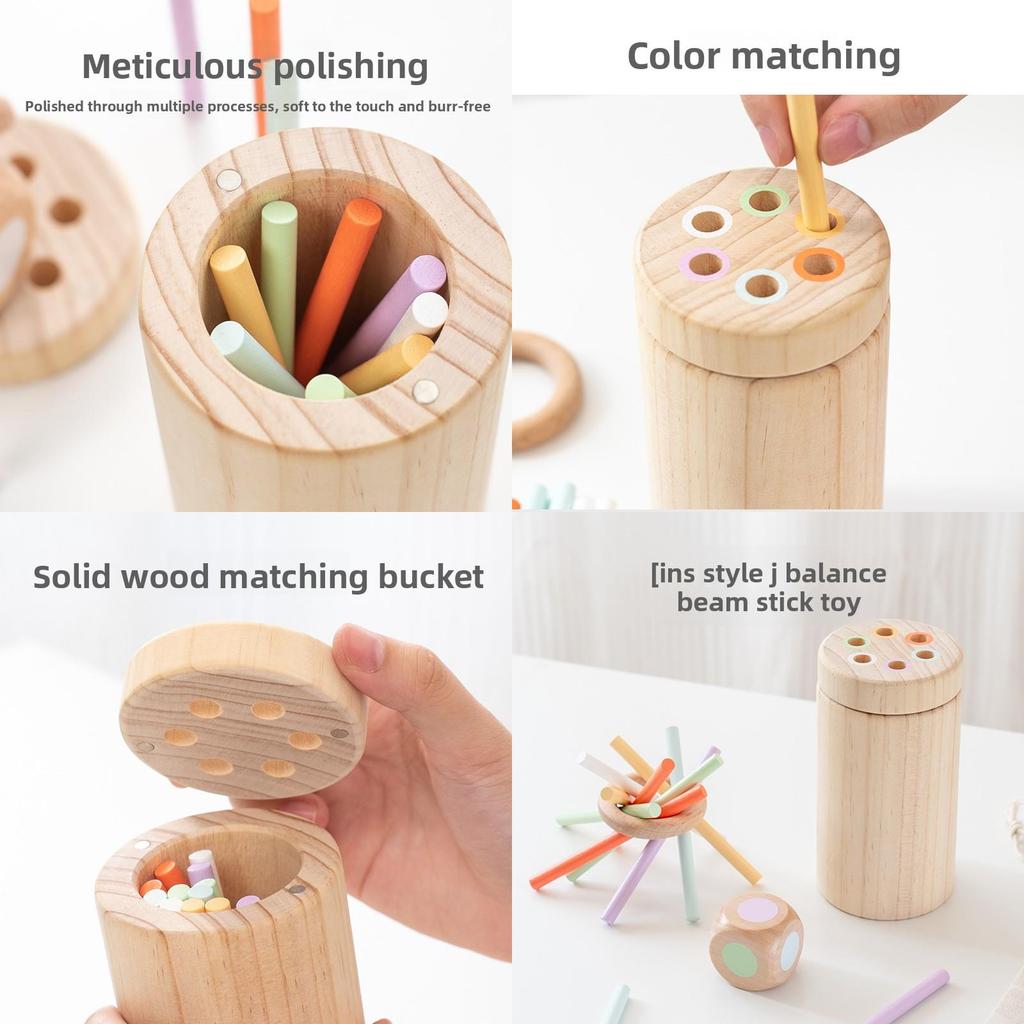 Wooden Take Color Balance Stick Game Children Puzzle Toy Set For Kids Fine Motor Skills And Concentration Development