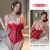 New Sexy Lace Perspective Waist Onesie Cross Strap Hot Temptation Sexy Lingerie Women